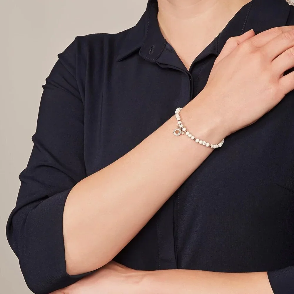 Women's Rose Gold Stainless Steel Beaded Bracelet Calming Jewelry Gift
